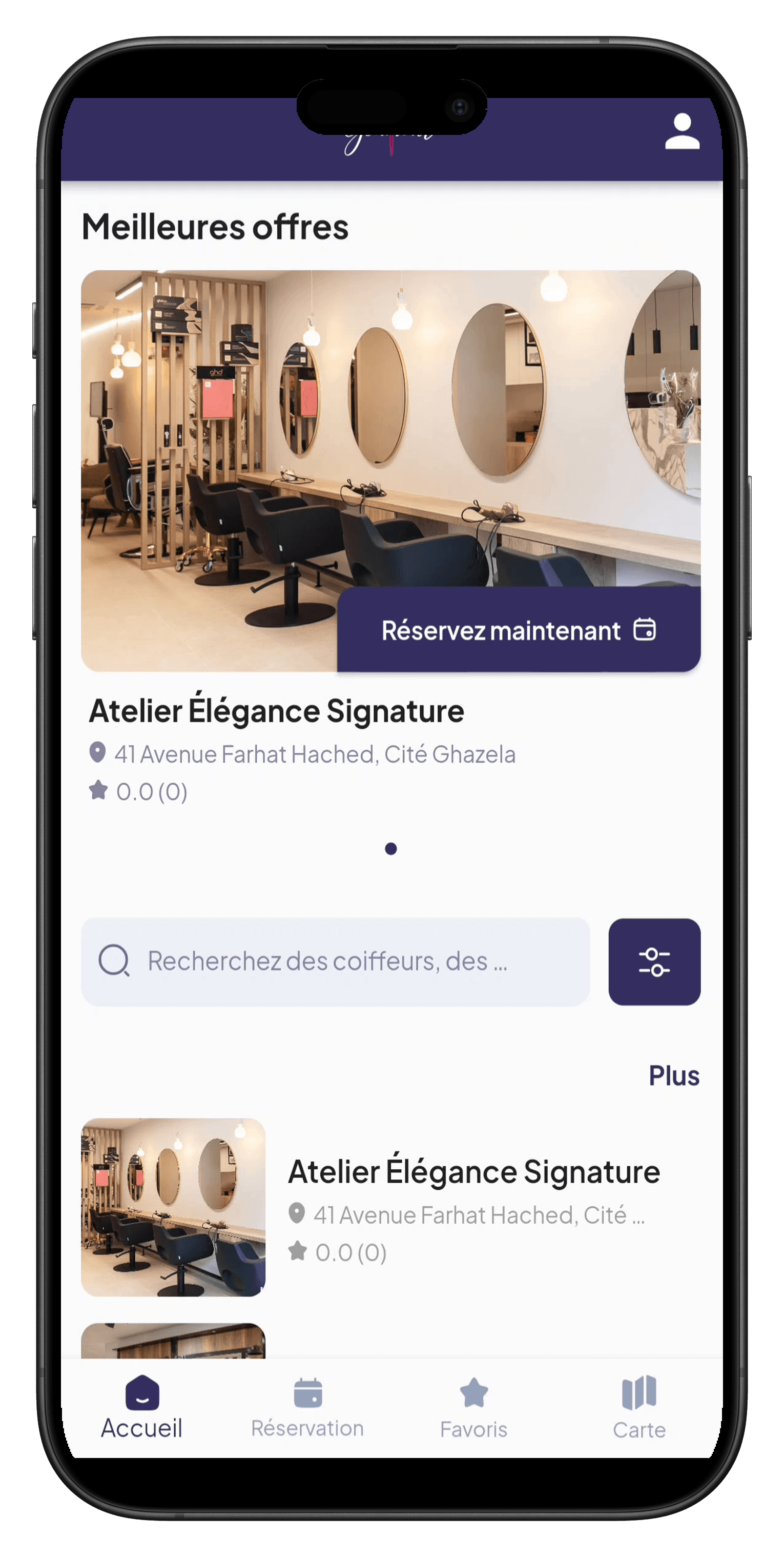 Glamour client — home