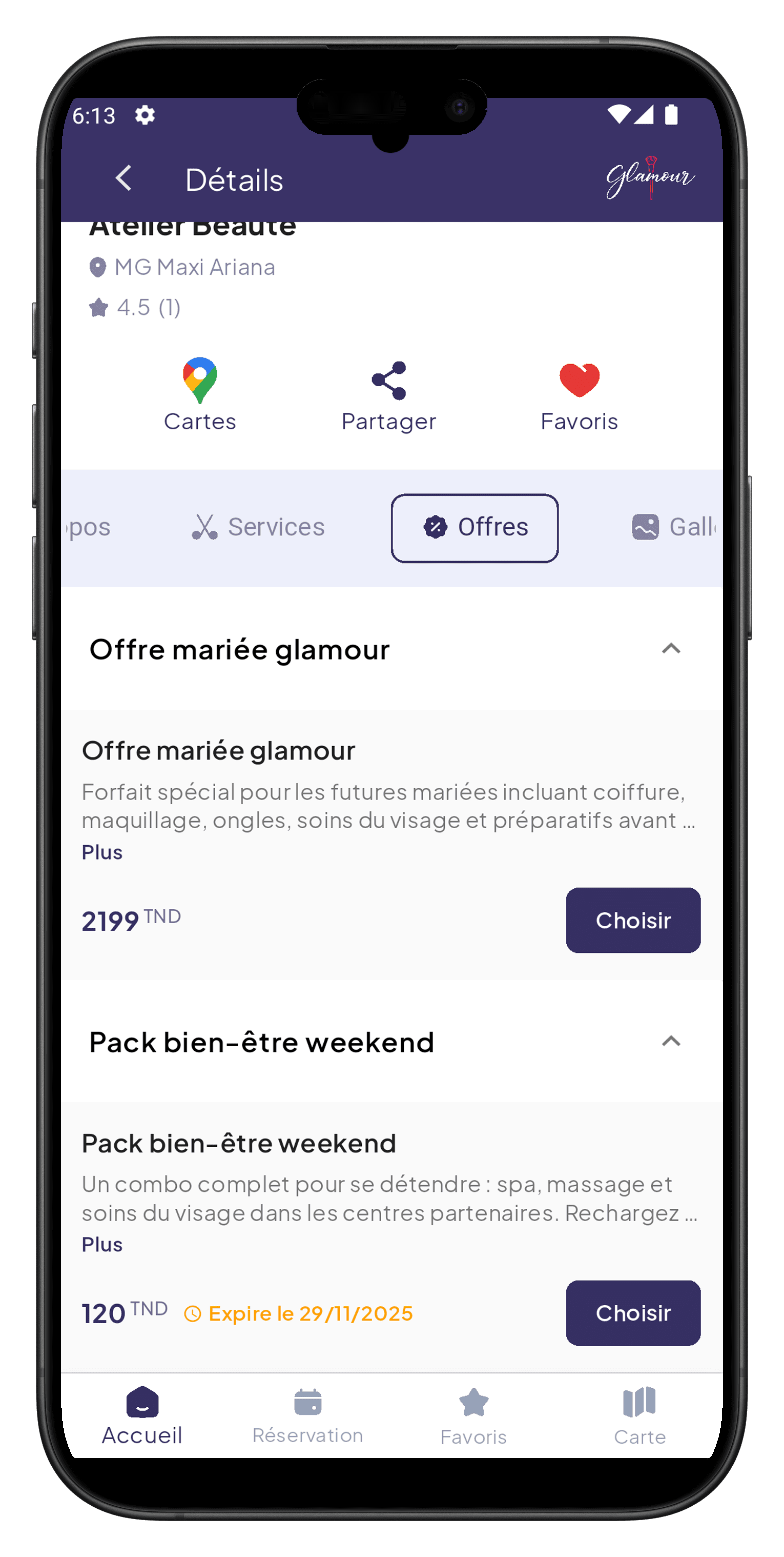 Glamour client — offers