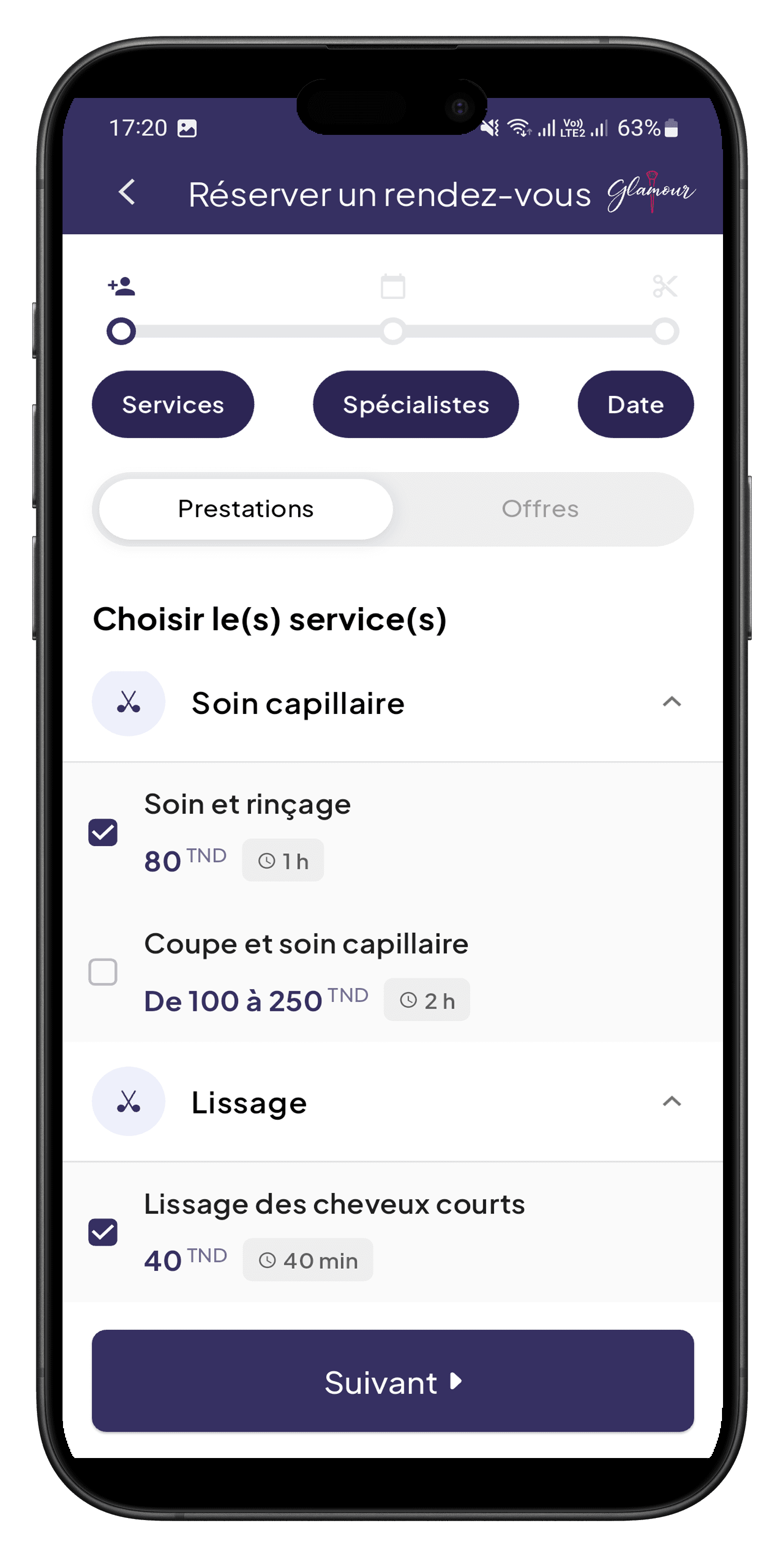Glamour client — services